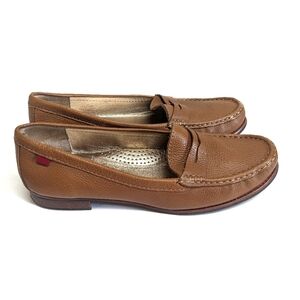 Marc Joseph East Village Tan Brown Leather Penny Loafers Size 10
